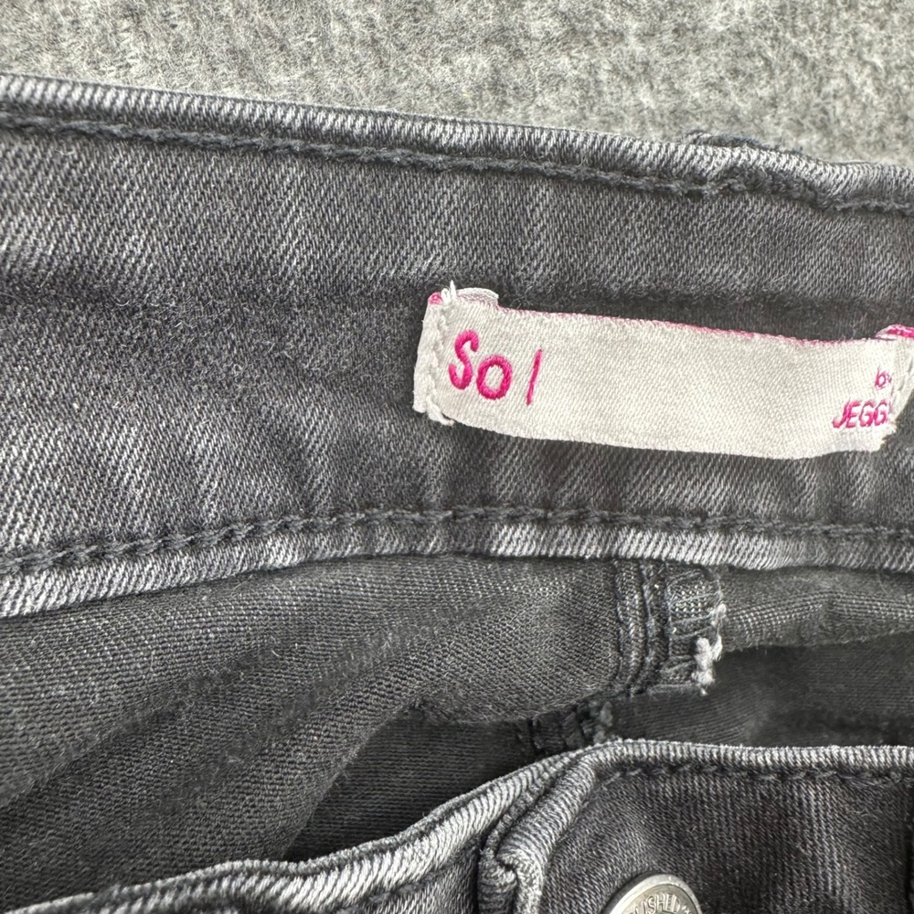 SO Womens Low Rise Jegging Skinny Jeans Faded Black Size 3 Stretch Denim - Picture 6 of 9